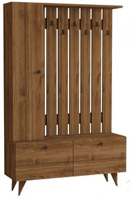 Έπιπλο Εισόδου Lala 835PUQ5054 112x35x170cm Walnut Μοριοσανίδα, Μελαμίνη