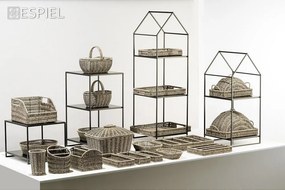ΔΙΣΚΟΣ 2 ΕΠΙΠΕΔΩΝ SYNTH. RATTAN ΓΚΡΙ 28Χ28Χ13ΕΚ