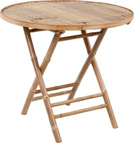 vidaXL Σετ Τραπεζαρίας Εξ. Χώρου Πτυσσόμενο 5 τεμ. Μπαμπού &amp; Μαξιλάρια