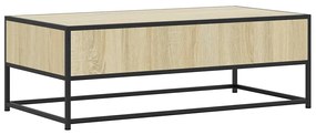vidaXL Τραπεζάκι Σαλονιού Sonoma Δρυς 100x50x35εκ Επεξ. Ξύλο + Μέταλλο