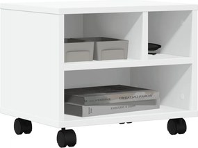 vidaXL Βάση Εκτυπωτή με Ρόδες Λευκή 41x32x34,5 εκ.