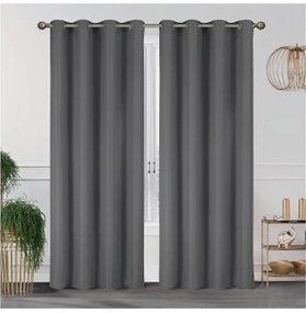 Chios Hellas Κουρτίνα Συσκότισης με Τρουκς Γκρι Black Out 140x260εκ