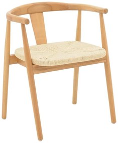 Καρέκλα - Πολυθρόνα Gernine μασίφ ξύλο οξιάς και σχοινί σε φυσική απόχρωση 56x49x73εκ 56x49x73 εκ.
