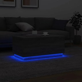 vidaXL Τραπεζάκι Σαλονιού με LED Γκρι Sonoma 90 x 50 x 40 εκ.