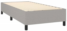 vidaXL Κρεβάτι Boxspring με Στρώμα &amp; LED Αν.Γκρι 90x200 εκ. Υφασμάτινο
