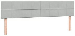 vidaXL Κρεβάτι Boxspring με Στρώμα Ανοιχτό Γκρι 180x210 εκ. Βελούδινο