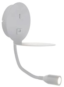 Φωτιστικό Τοίχου - Απλίκα Led H58 3W 3000K 85Lm White Aluminium