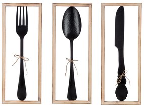 Wall Relief "Vintage Cutlery" Μέταλλο Μαύρο PU Pcs. Assorted 30x3x80cm-05161355