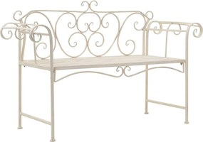 vidaXL Παγκάκι Κήπου Λευκό Αντικέ 132 εκ. Μεταλλικό