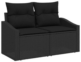 vidaXL Σετ Καναπέ Κήπου με αποθήκευση 10 pcs Μαύρο Πολυ ράταν