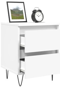 vidaXL Κομοδίνο Λευκό 40 x 35 x 50 εκ. από Επεξεργασμένο Ξύλο