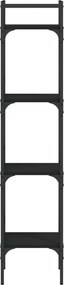 vidaXL Βιβλιοθήκη 4 Επιπέδων Μαύρη 35 x 30 x 138,5 εκ. Επεξεργ. Ξύλο