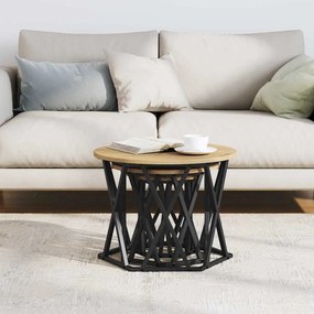 vidaXL Κομοδίνο Μονάδας 3 pcs Artisan Oak 53 x 53 x 40 cm