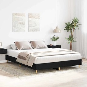 vidaXL Σκελετός Κρεβατιού Μαύρη Οξυά 150 x 200 cm Επεξεργασμένο ξύλο