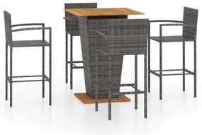 vidaXL Σετ Επίπλων Μπαρ Κήπου 5 Τεμαχίων Γκρι