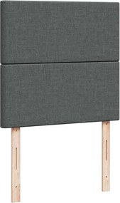 vidaXL Κρεβάτι Boxspring με Στρώμα Σκούρο Γκρι 100x200 εκ. Υφασμάτινο