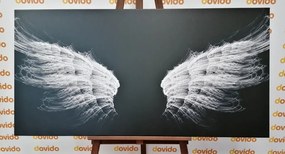 Εικόνα με ασπρόμαυρα φτερά αγγέλου - 120x60