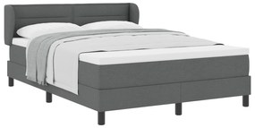 vidaXL Κρεβάτι Box Spring με Στρώμα Σκούρο Γκρι 140x200 εκ. Ύφασμα