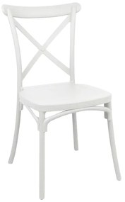 Καρέκλα Crossie pakoworld στοιβαζόμενη pp σε λευκή απόχρωση 38x46.5x82εκ