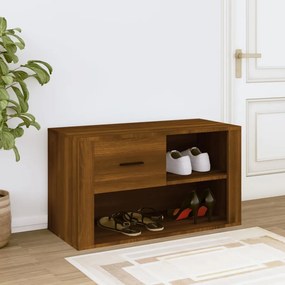 vidaXL Παπουτσοθήκη Καφέ Δρυς 80x35x45 εκ. από Επεξεργασμένο Ξύλο