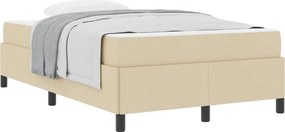 vidaXL Κρεβάτι με ελατήρια Κρεμ 120 x 190 cm ύφασμα