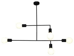 Φωτιστικό Οροφής Κρεμαστό HL-3525-5 77-3811 Rodney Black  Homelighting Metal