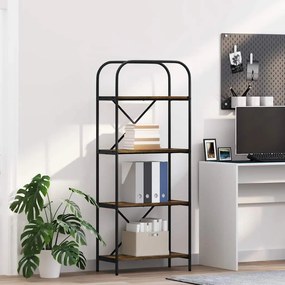 Ράφι Βιβλίων Καπνιστή δρυς 60 x 30 x 146 εκ Επεξεργασμένο ξύλο