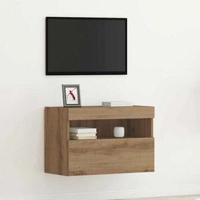 vidaXL Ντουλάπα Τοίχου για TV με LED Φώτα Artisan Oak 60x30x40 εκ.