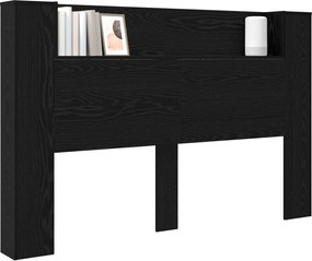 vidaXL Κεφαλάρι Ντουλάπι με LED Μαύρη Δρυς 160 x 16,5 x 103,5 cm