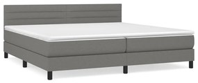 ΚΡΕΒΑΤΙ BOXSPRING ΜΕ ΣΤΡΩΜΑ ΣΚΟΥΡΟ ΓΚΡΙ 200X200 ΕΚ. ΥΦΑΣΜΑΤΙΝΟ 3140162