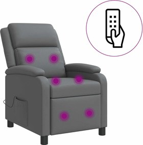 vidaXL Κάθισμα μασάζ Γκρι Τεχνητό Δέρμα