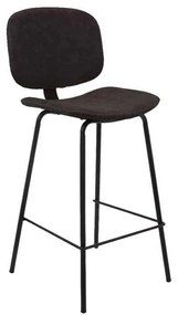 Σκαμπώ BAR BARLEY Μεταλ.Μαύρο/Pu Vintage Black Black 43x49x70/102cm (Σετ 2 ΤΕΜ)