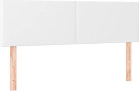 vidaXL Κρεβάτι Boxspring με Στρώμα Λευκό 140x190εκ.από Συνθετικό Δέρμα