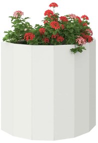 vidaXL Γλάστρα Λευκό 60 x 30 x 50 εκ. Ατσάλι