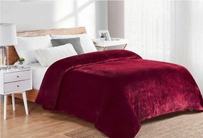 Κουβέρτα Coral Fleece Polyester Μονή 160x220εκ. Μονόχρωμη 04 Bordeaux DIMcol