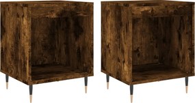 vidaXL Κομοδίνα 2 τεμ. Καπνιστή Δρυς 40 x 35 x 50 εκ. Επεξεργ. Ξύλο