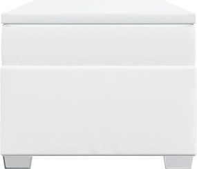 vidaXL Κρεβάτι Boxspring με Στρώμα Λευκό 100x200εκ.από Συνθετικό Δέρμα