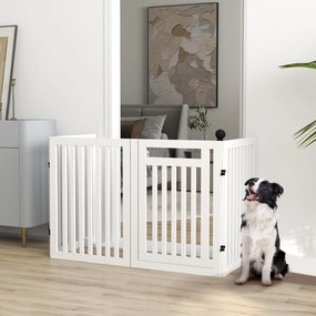 Pet Gate Stair Gate Safety Gate 4 τεμαχίων Πτυσσόμενο λευκό