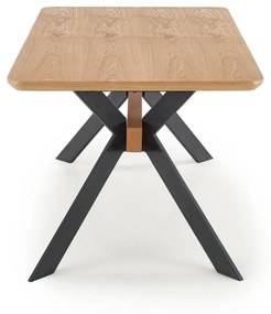 BACARDI extension table, color: top - natural oak, legs - black DIOMMI V-CH-BACARDI-ST