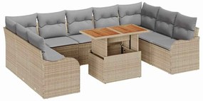 vidaXL Σετ Καναπέ Κήπου 10 pcs μπεζ και ανοιχτό γκρι 100 x 55 x 73 εκ