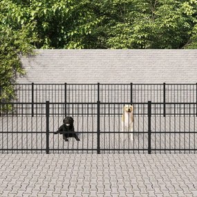 Κλουβί Σκύλου Εξωτερικού Χώρου 37,64 μ² από Ατσάλι - Μαύρο