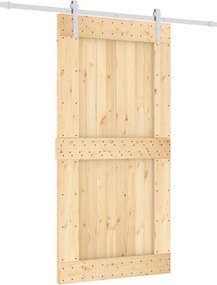 vidaXL Συρόμενη Πόρτα Φυσικό και Λευκό 100 x 210 cm