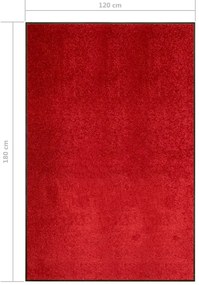 vidaXL Πατάκι Εισόδου Πλενόμενο Κόκκινο 120 x 180 εκ.