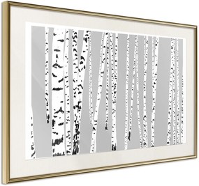 Αφίσα - Birch Wood  - 60x40 - Χρυσό - Με πασπαρτού