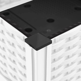 vidaXL Κήπος Γλαστράκι με Ροδάκια Λευκό 160 x 40 x 29 cm PP