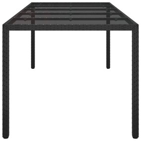 vidaXL Τραπέζι Κήπου για Φαγητό Καθαρό μαύρο 250 x 100 x 75 cm