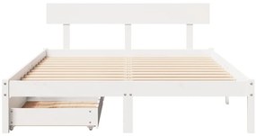 vidaXL Σκελετός Κρεβ. Χωρίς Στρώμα Λευκό 160x200 εκ Μασίφ Πεύκο