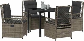 vidaXL Σέτ φαγητού για κήπο 5 pcs Γκρι συνθετικό ρατάν