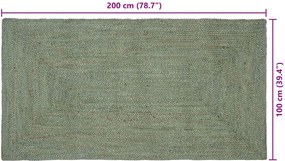 vidaXL Χαλιά χώρου Ορθογώνιος Λαδί 100 x 200 cm Γιούτα
