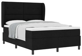 vidaXL Κρεβάτι με ελατήρια με στρώμα Μαύρο 140 x 200 cm ύφασμα